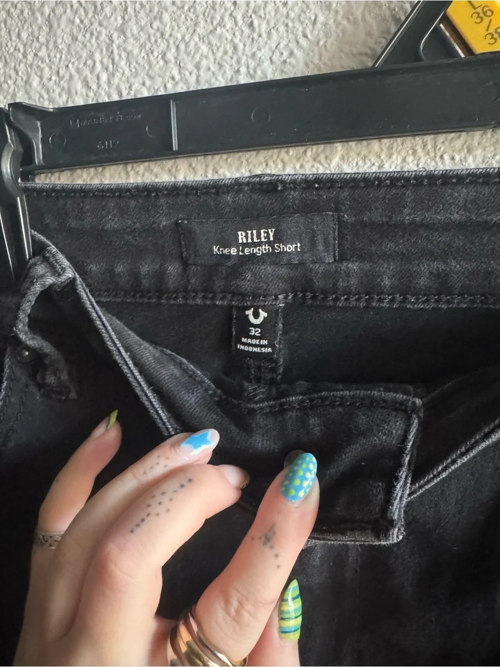 True Religion Men’s Black Denim Jean Shorts